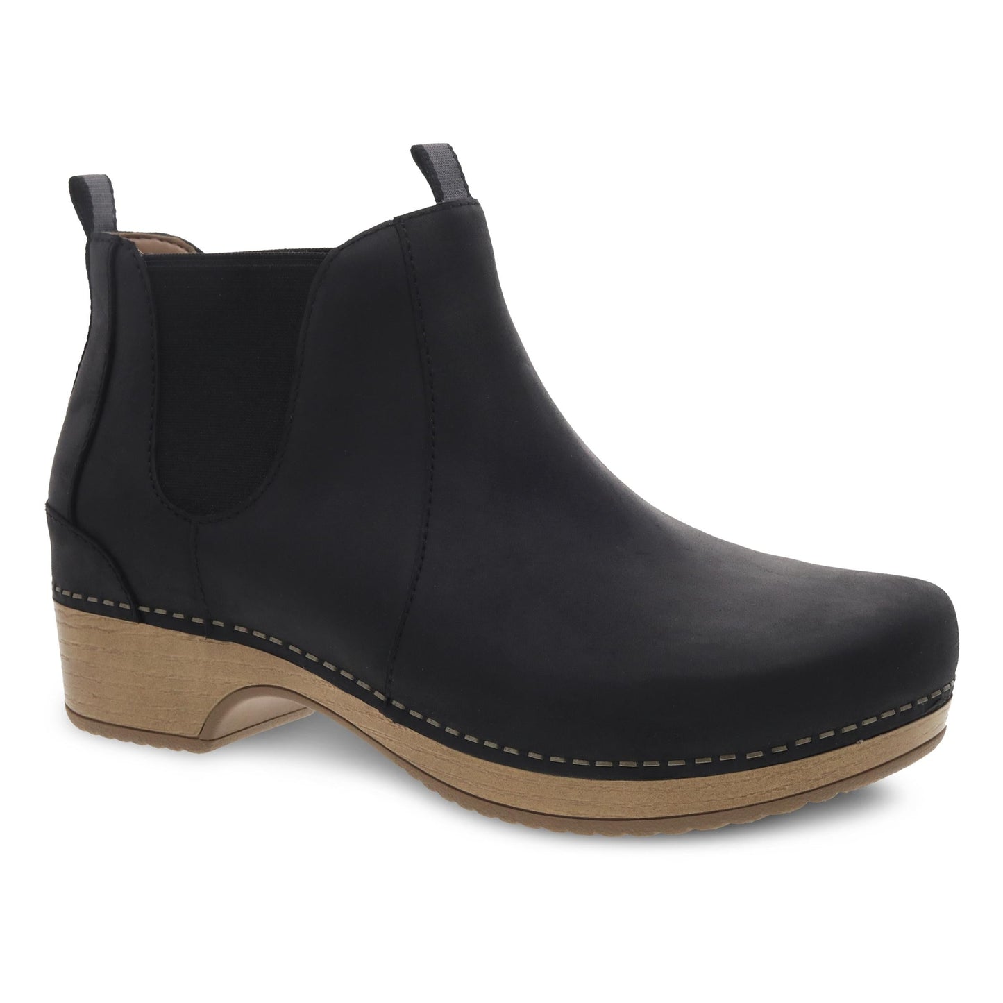 Dansko Becka - Women's Arch Support Boot - Black Oiled Pull Up Outside View