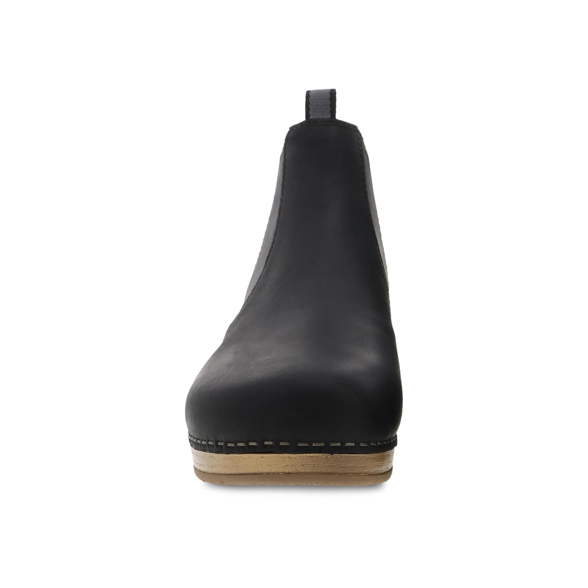 Dansko Becka - Women's Arch Support Boot - Black Oiled Pull Up Front View