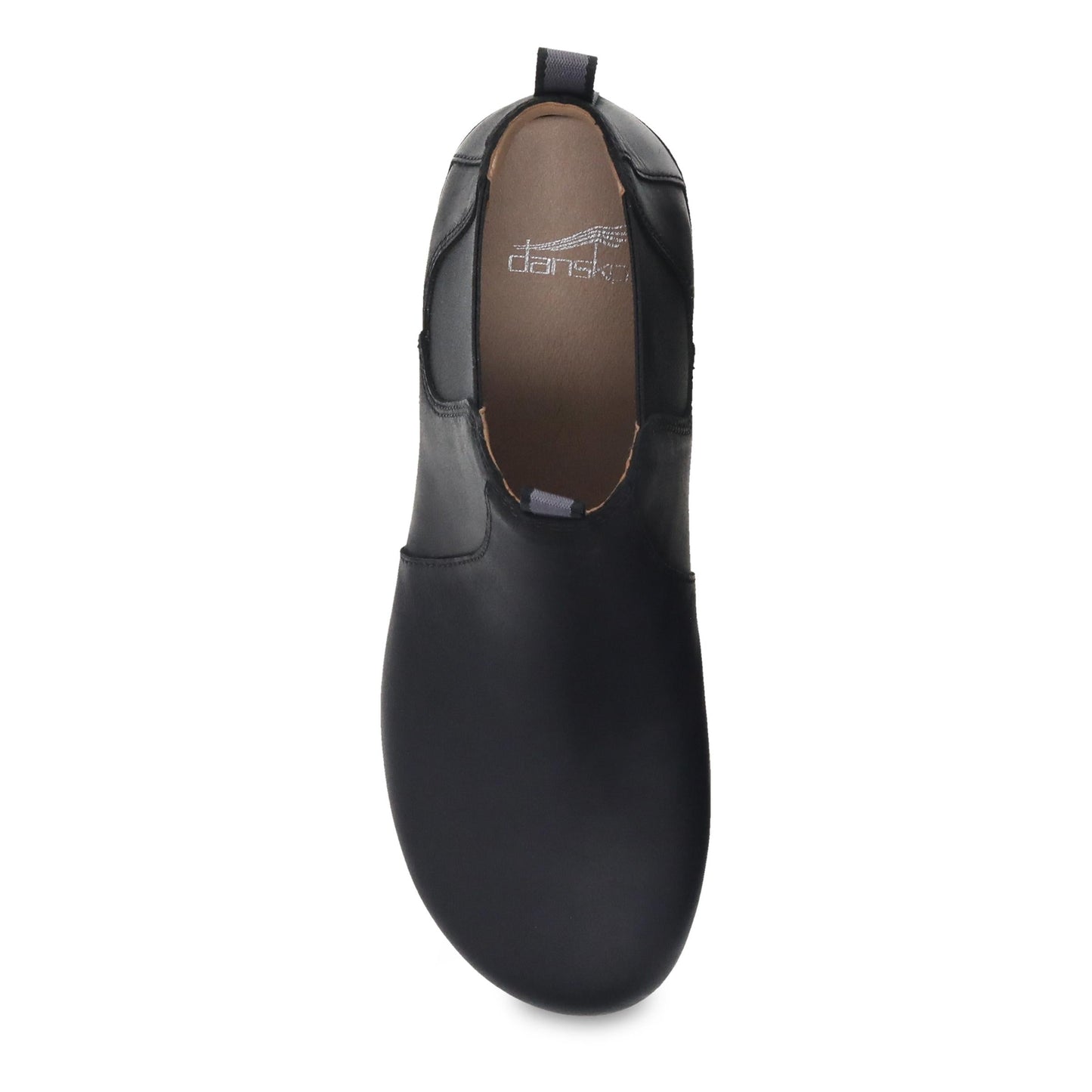 Dansko Becka - Women's Arch Support Boot - Black Oiled Pull Up Top View