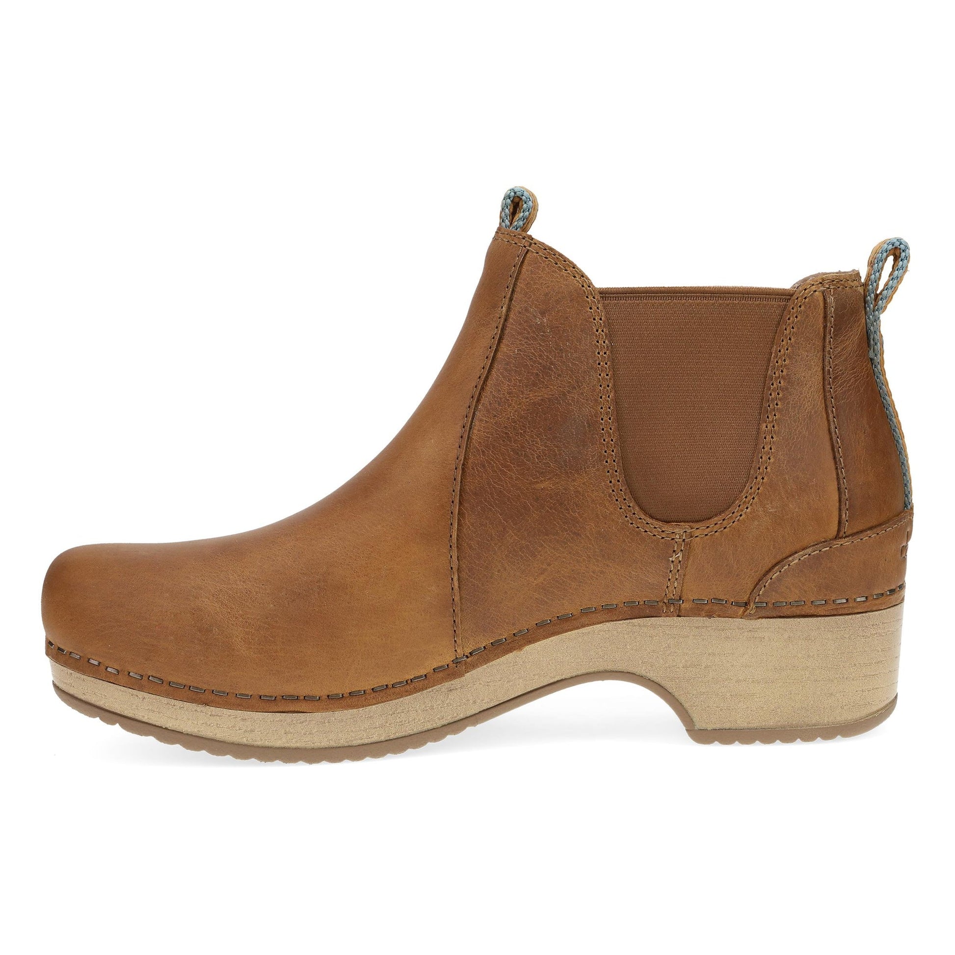 Dansko Becka - Women's Arch Support Boot - Tan Oiled Pull Up Side View