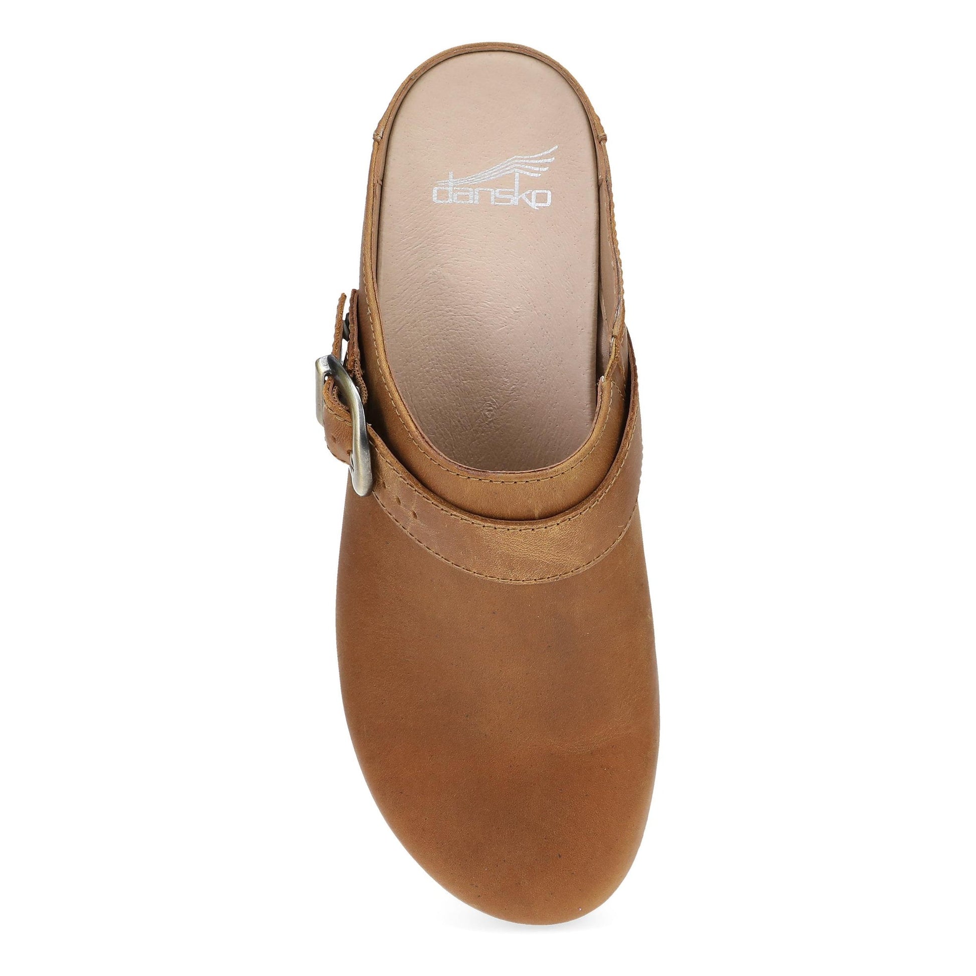 Dansko Baylor Clog - Women's Stapled Construction Clog - Tan Oiled Pull Up Top View