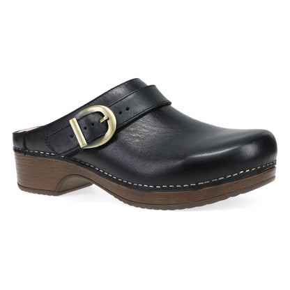 Dansko Baylor Clog - Women's Stapled Construction Clog - Black Calf Outside View
