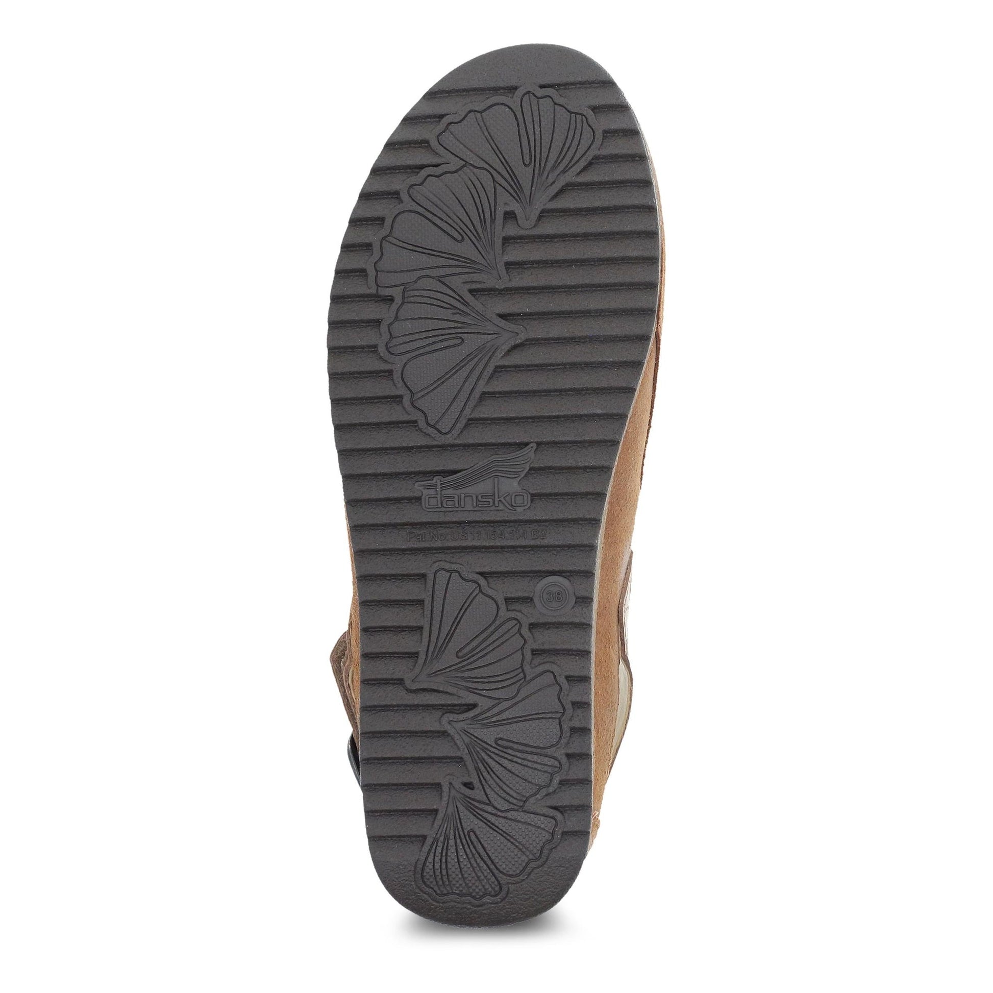 Dansko Merrin - Women's Arch Support Clog - Tan Burnished Suede Sole View