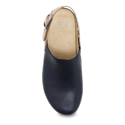 Dansko Merrin - Women's Arch Support Clog - Black Waxy Milled Top View