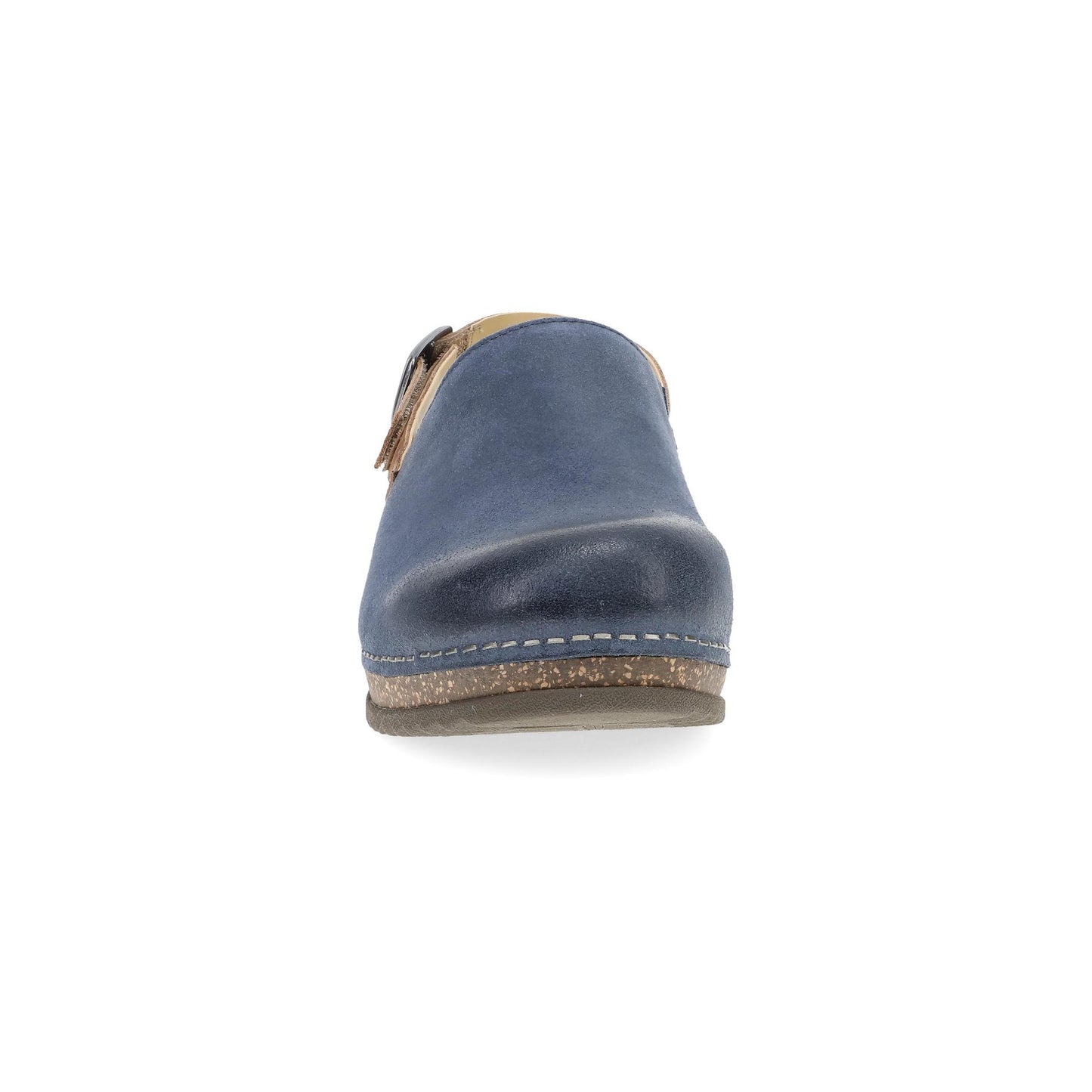 Dansko Merrin - Women's Arch Support Clog - Blue Burnished Suede Front View