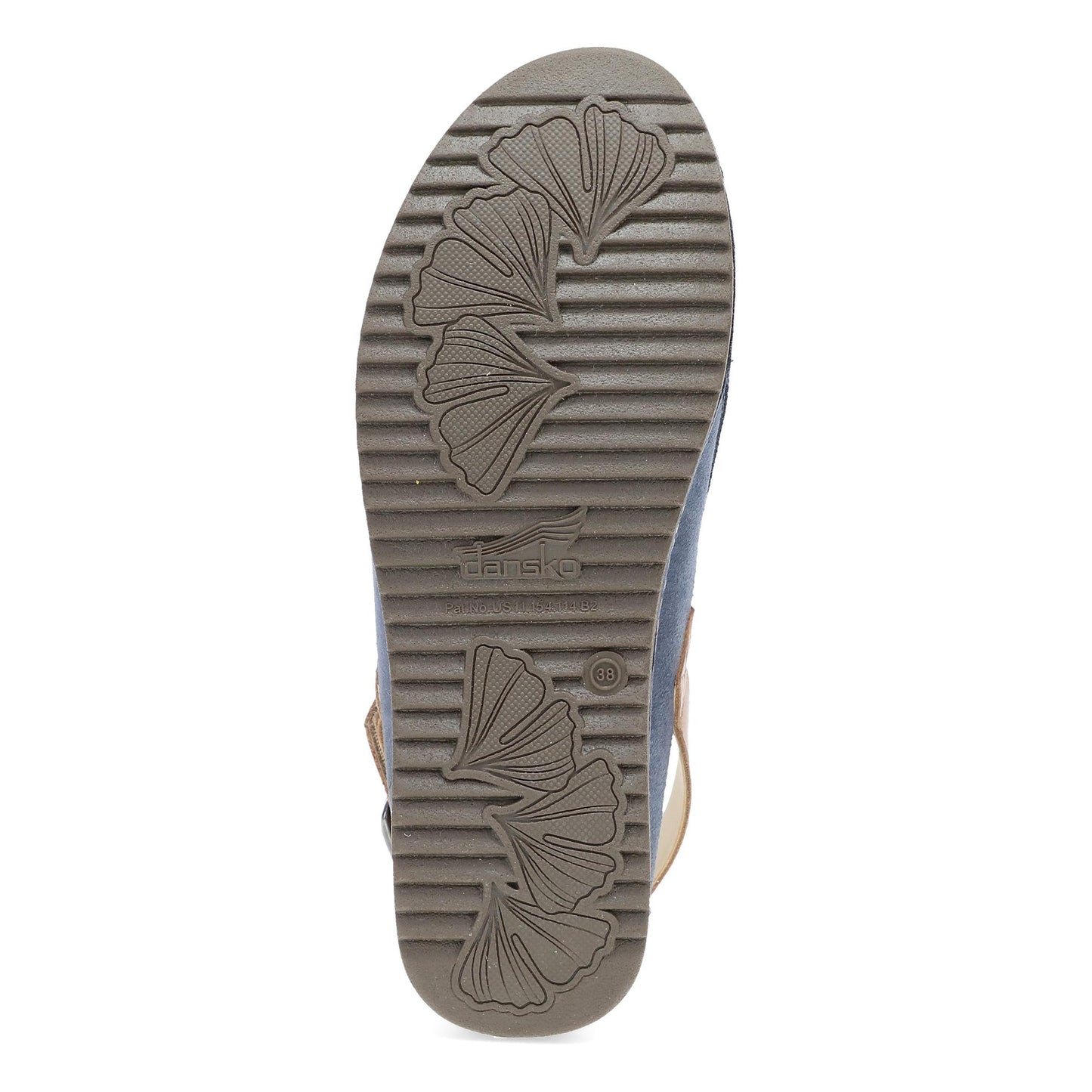 Dansko Merrin - Women's Arch Support Clog - Blue Burnished Suede Sole View