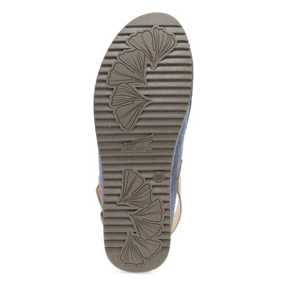 Dansko Merrin - Women's Arch Support Clog - Blue Burnished Suede Sole View