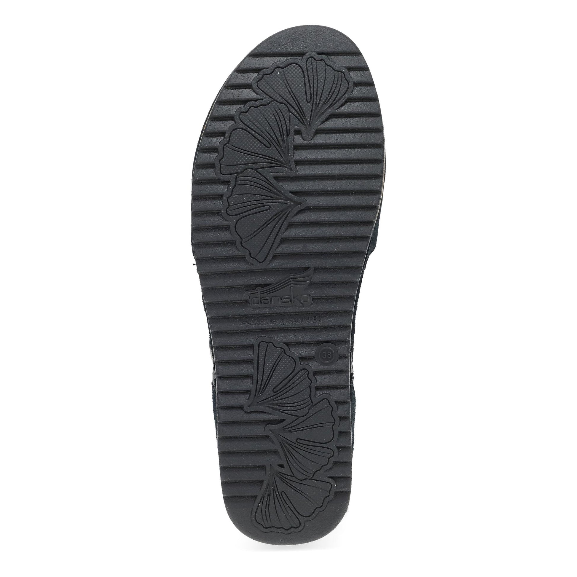 Dansko Mae - Women's Arch Support Clog - Black Burnished Suede Sole View