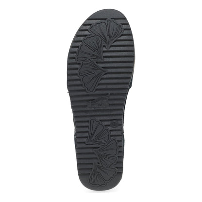 Dansko Mae - Women's Arch Support Clog - Black Burnished Suede Sole View