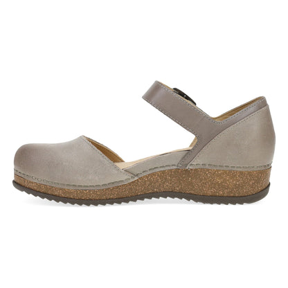 Dansko Mae - Women's Arch Support Clog - Taupe Suede Side View