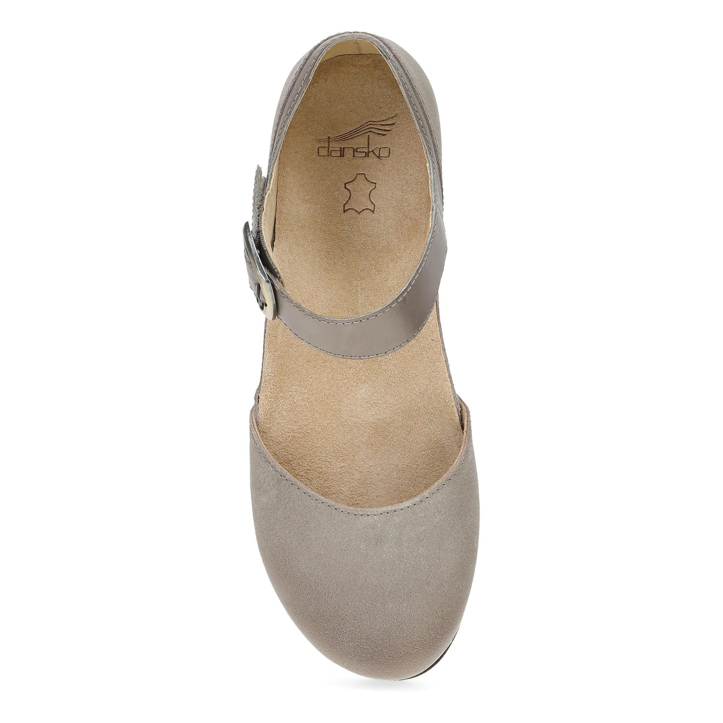 Dansko Mae - Women's Arch Support Clog - Taupe Suede Top View
