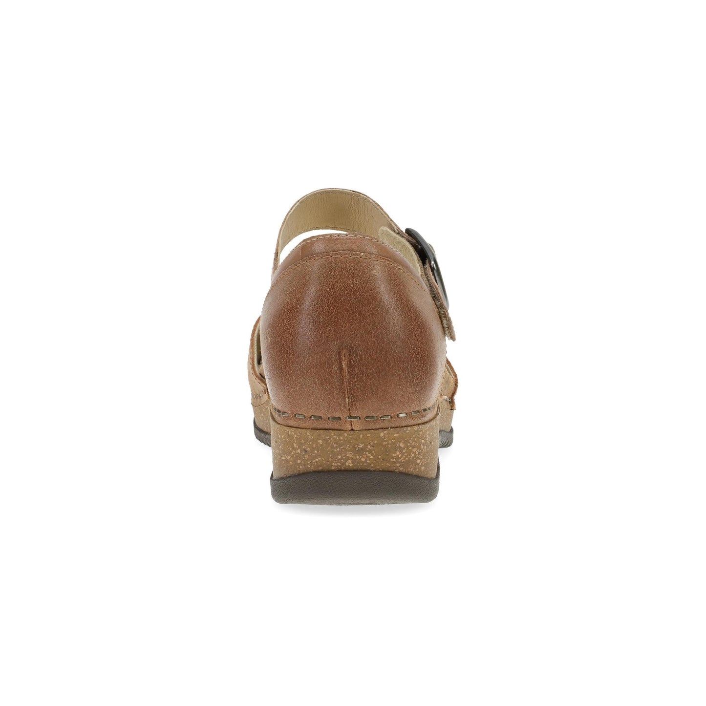 Dansko Mae - Women's Arch Support Clog - Tan Burnished Suede Heel View