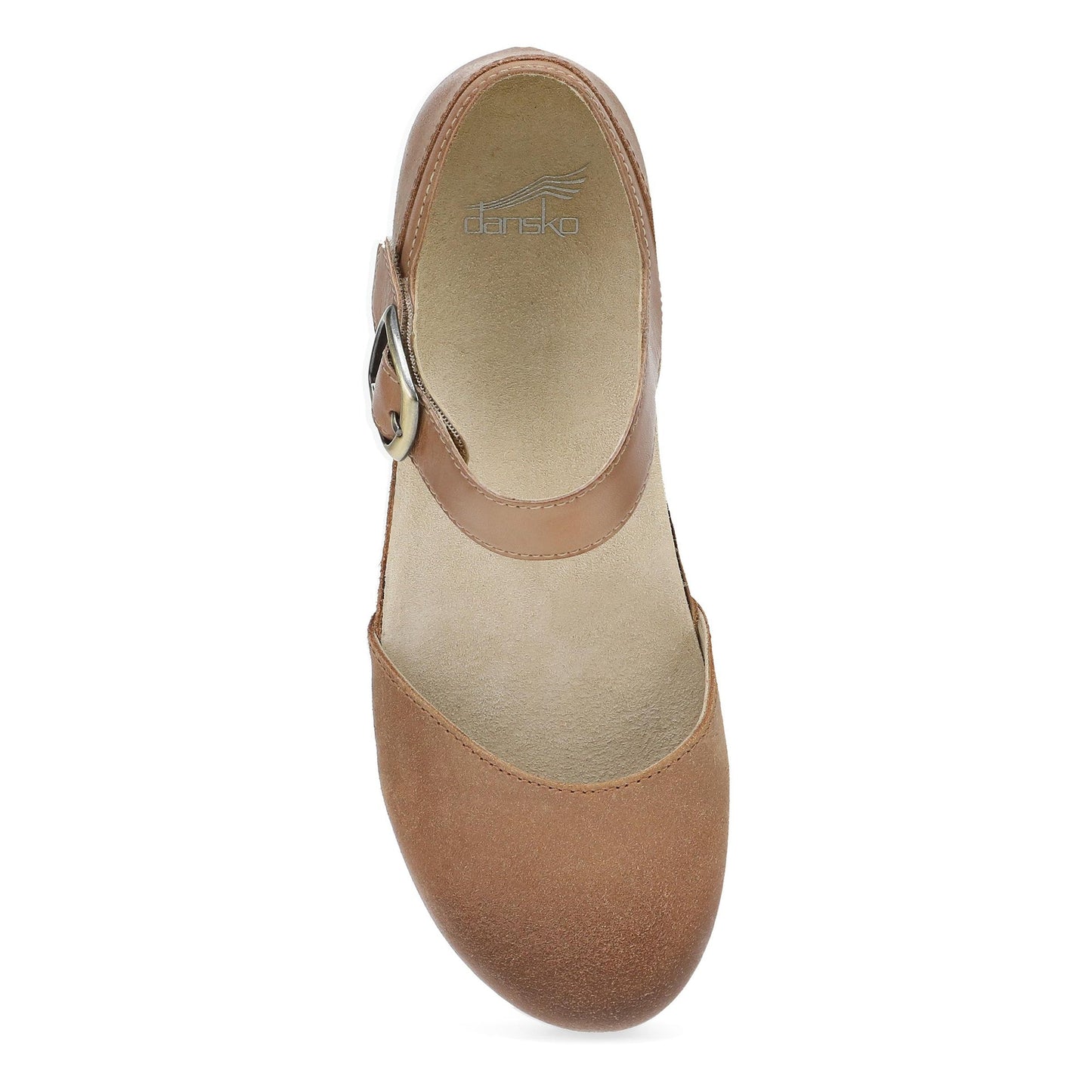 Dansko Mae - Women's Arch Support Clog - Tan Burnished Suede Top View