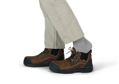 Orthofeet Graphite Hands-Free Work Boots Brown - lifestyle