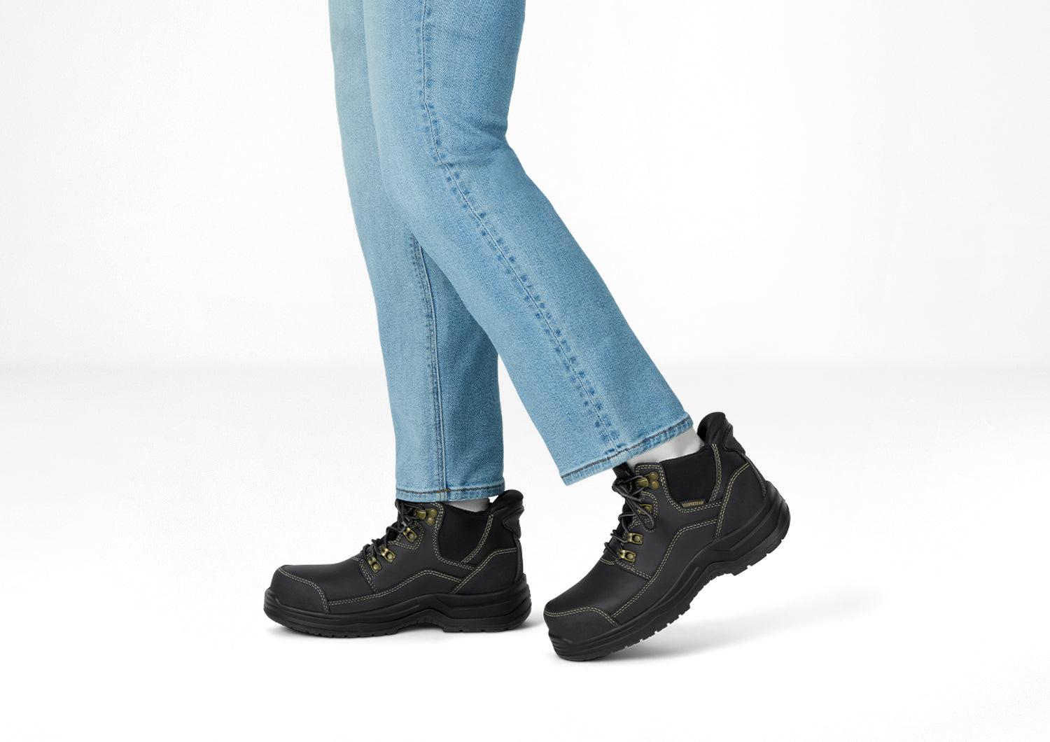 Orthofeet Quartz Hands-Free Work Boot Black - lifestyle