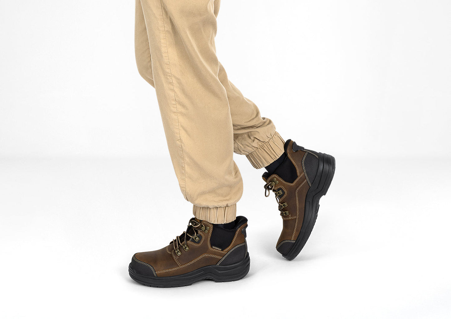 Orthofeet Quartz Hands-Free Work Boot Brown - lifestyle