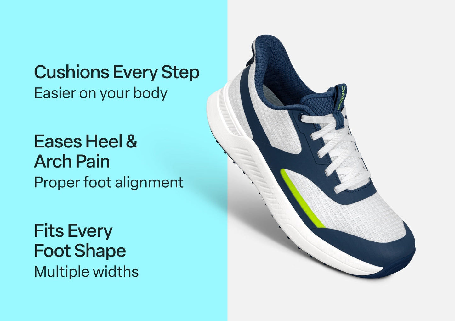 Orthofeet Fairway White/Navy/Lime - view 3