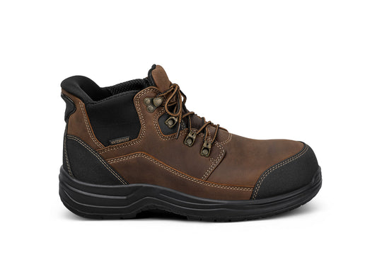 Orthofeet Graphite Hands-Free Work Boots Brown - hero