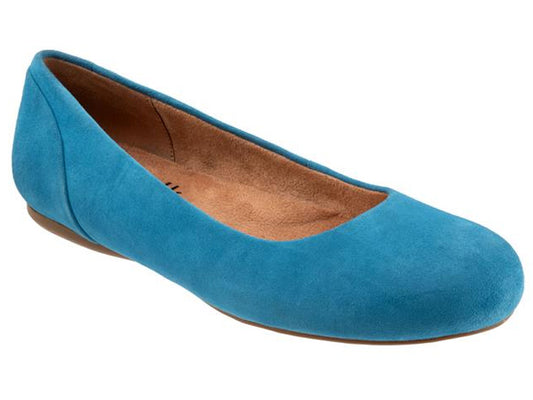 Softwalk Sonoma - Women's Flat Sky Blue Suede (498)