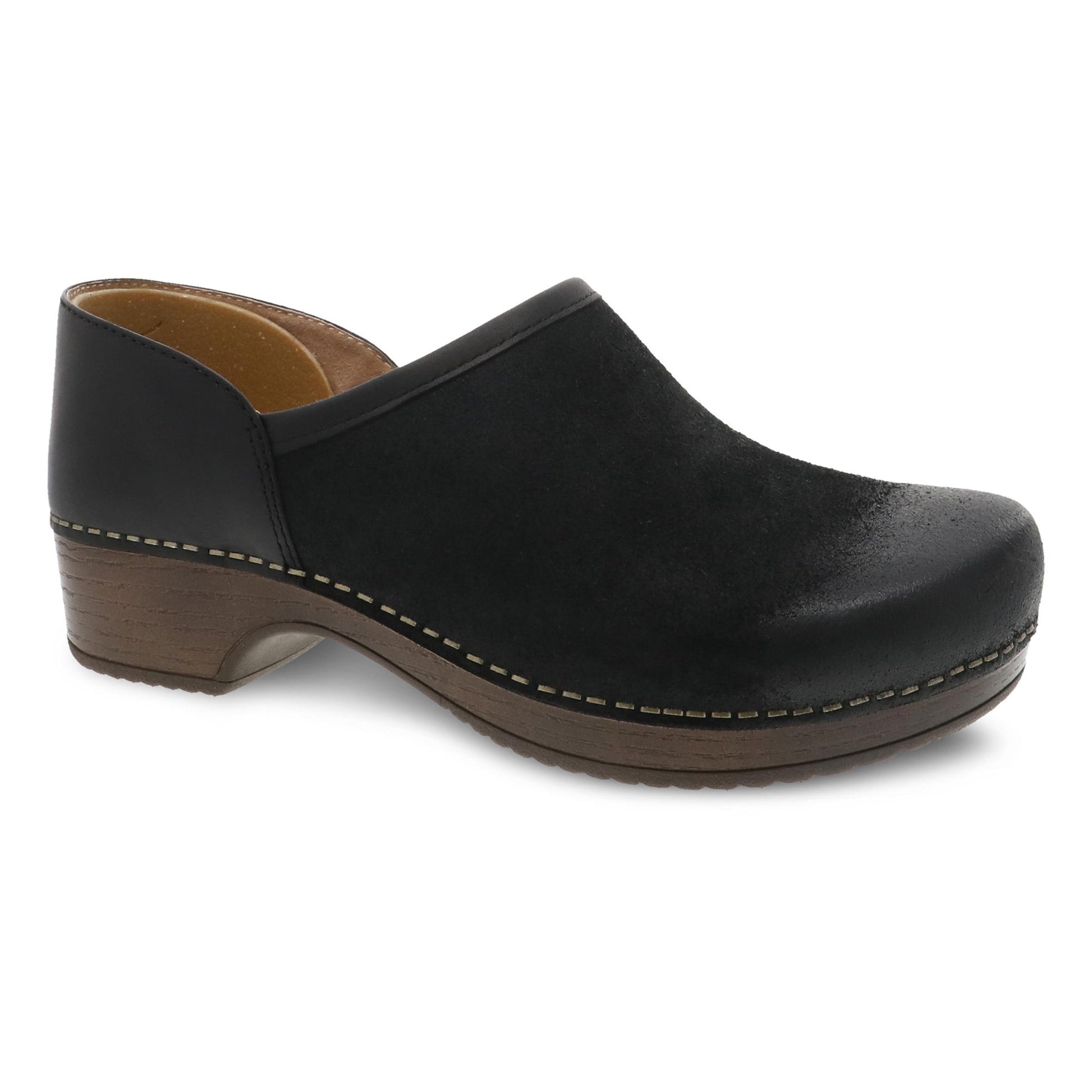 Dansko Brenna Black Burnished Suede Outside