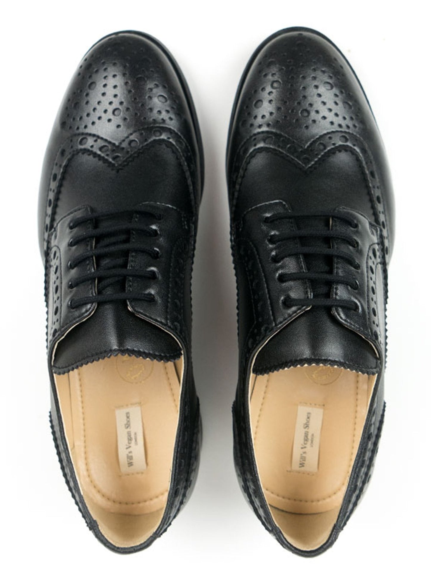 Will's Vegan City Wingtip Brogue Oxfords Black