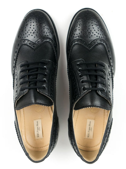 Will's Vegan City Wingtip Brogue Oxfords Black
