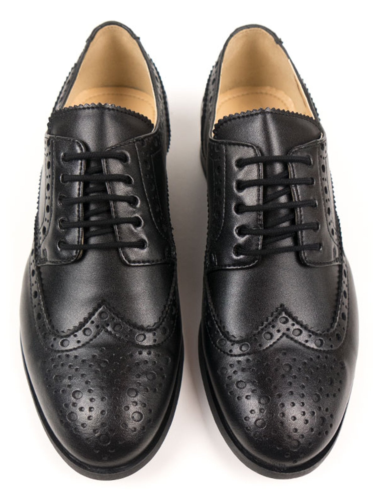 Will's Vegan City Wingtip Brogue Oxfords Black